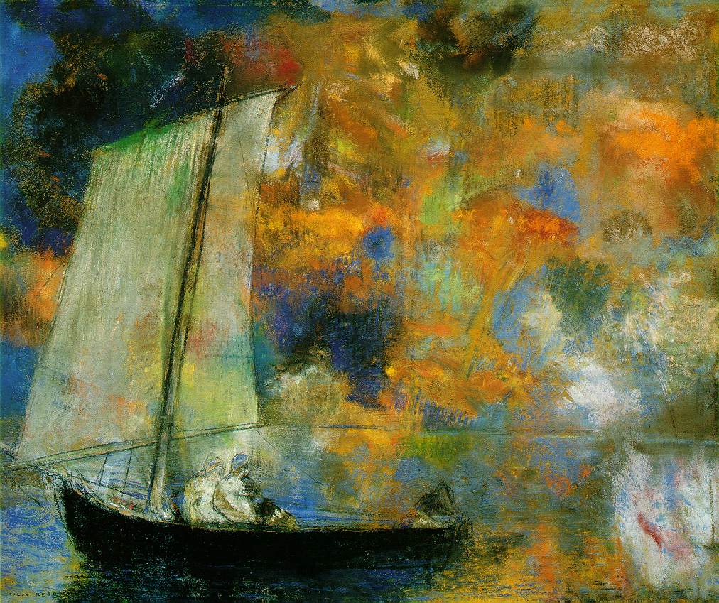 Odilon Redon'un Çiçek Bulutları adlı pastel eseri